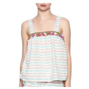 Honey Punch Striped Fringe Benefits Top